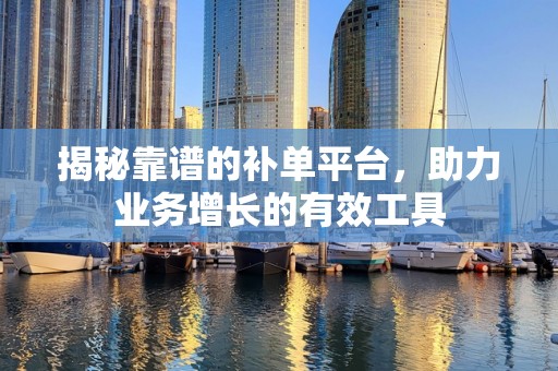 揭秘靠谱的补单平台，助力业务增长的有效工具
