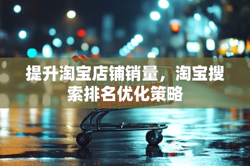 提升淘宝店铺销量，淘宝搜索排名优化策略