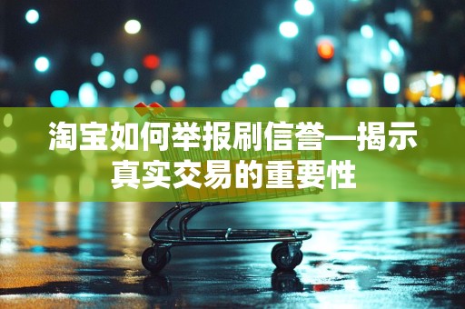 淘宝如何举报刷信誉—揭示真实交易的重要性
