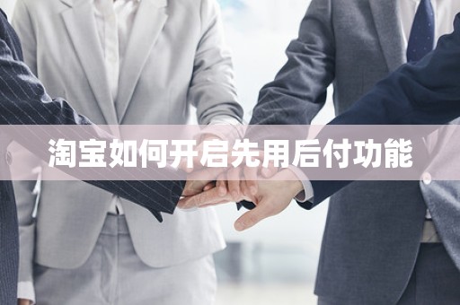 淘宝如何开启先用后付功能