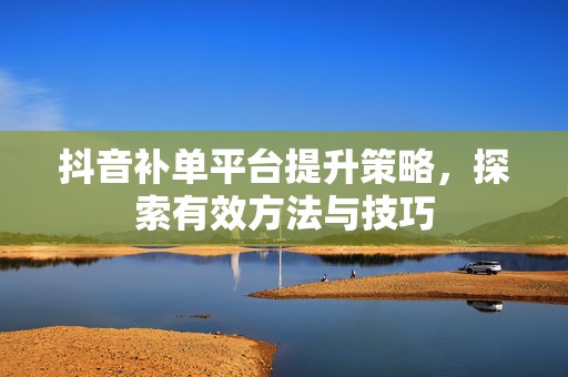 抖音补单平台提升策略，探索有效方法与技巧