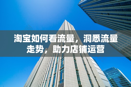 淘宝如何看流量，洞悉流量走势，助力店铺运营