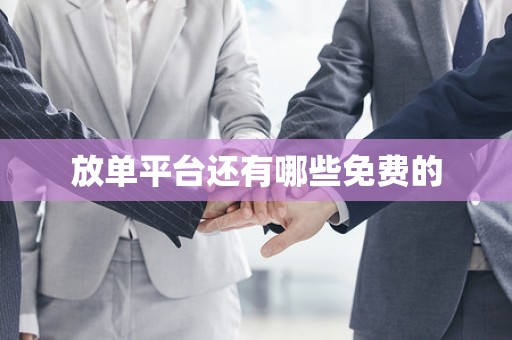 放单平台还有哪些免费的