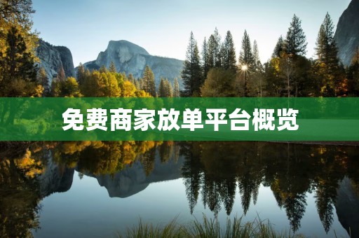免费商家放单平台概览