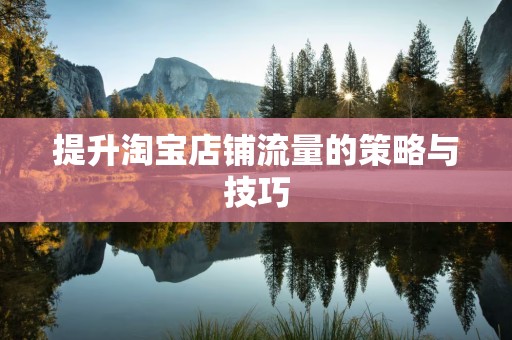 提升淘宝店铺流量的策略与技巧