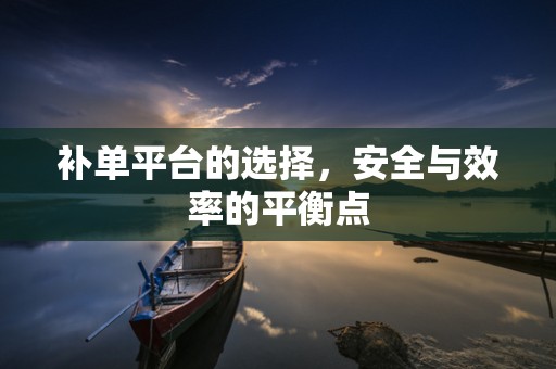 补单平台的选择，安全与效率的平衡点