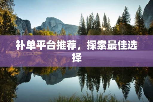 补单平台推荐，探索最佳选择