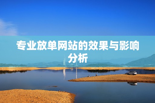 专业放单网站的效果与影响分析