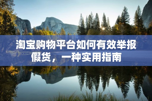 淘宝购物平台如何有效举报假货，一种实用指南
