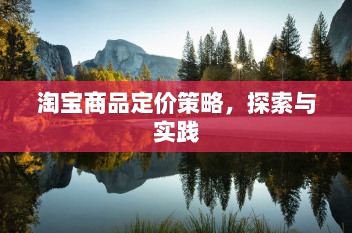 淘宝商品定价策略，探索与实践