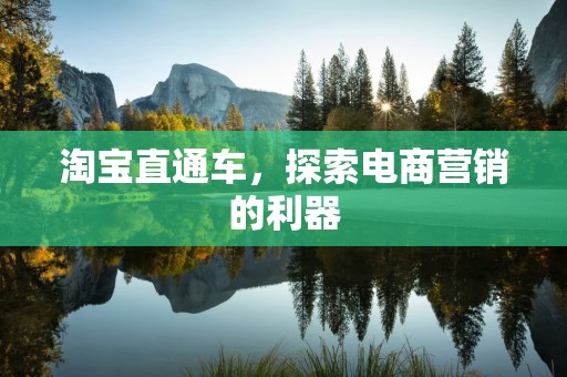 淘宝直通车，探索电商营销的利器