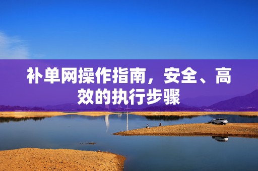 补单网操作指南，安全、高效的执行步骤