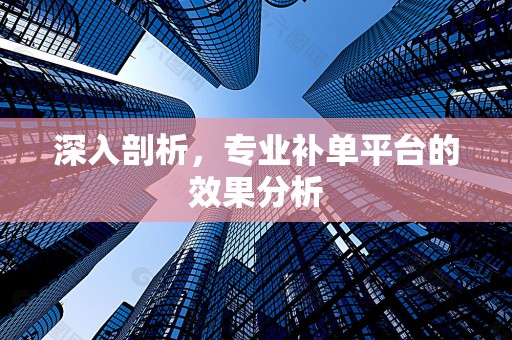 深入剖析，专业补单平台的效果分析