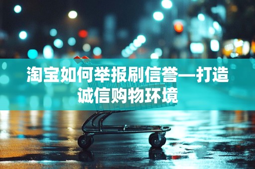 淘宝如何举报刷信誉—打造诚信购物环境