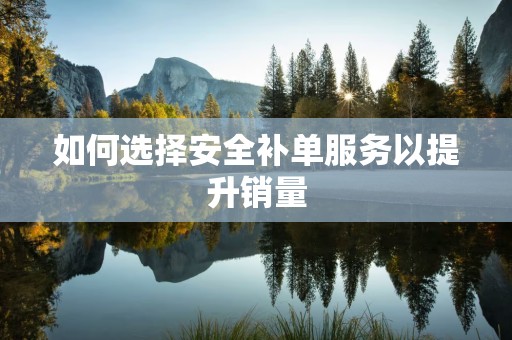 如何选择安全补单服务以提升销量