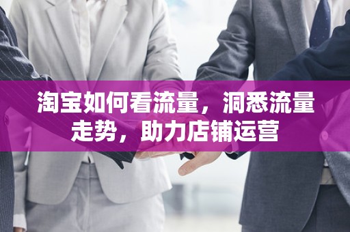 淘宝如何看流量，洞悉流量走势，助力店铺运营