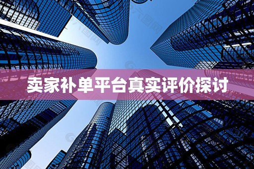 卖家补单平台真实评价探讨