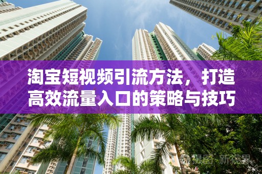 淘宝短视频引流方法，打造高效流量入口的策略与技巧