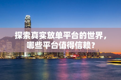 探索真实放单平台的世界，哪些平台值得信赖？