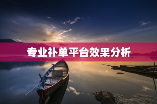 专业补单平台效果分析