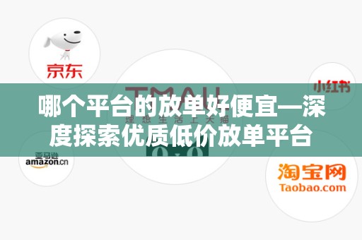 哪个平台的放单好便宜—深度探索优质低价放单平台
