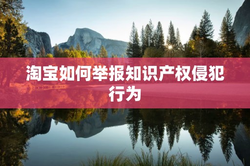 淘宝如何举报知识产权侵犯行为