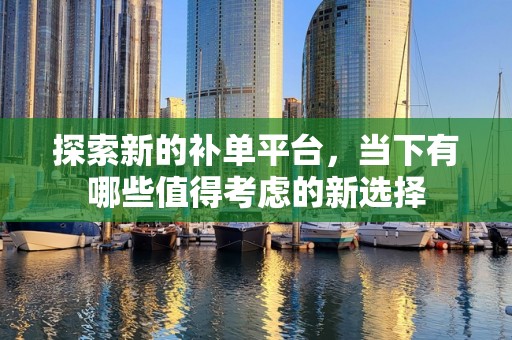 探索新的补单平台，当下有哪些值得考虑的新选择