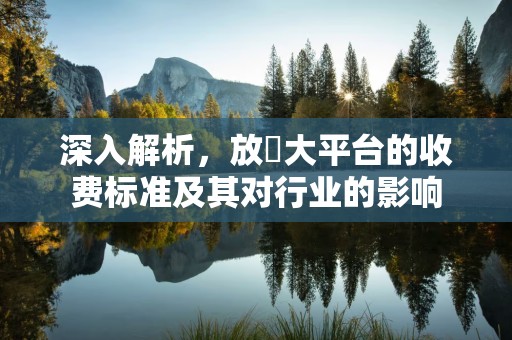 深入解析，放單大平台的收费标准及其对行业的影响