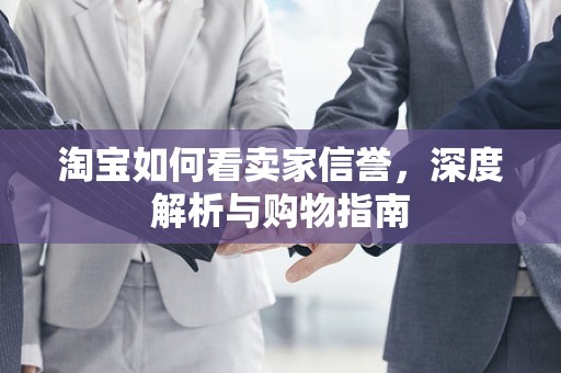 淘宝如何看卖家信誉，深度解析与购物指南