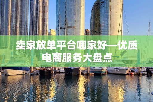 卖家放单平台哪家好—优质电商服务大盘点
