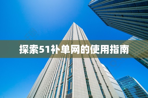 探索51补单网的使用指南