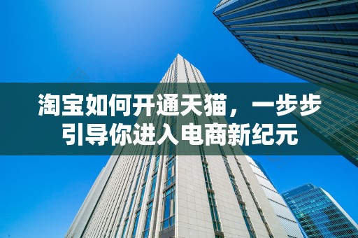 淘宝如何开通天猫，一步步引导你进入电商新纪元