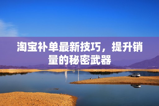 淘宝补单最新技巧，提升销量的秘密武器