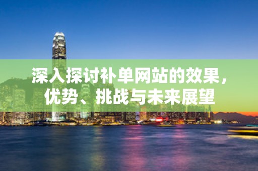 深入探讨补单网站的效果，优势、挑战与未来展望