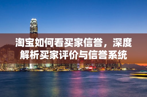 淘宝如何看买家信誉，深度解析买家评价与信誉系统