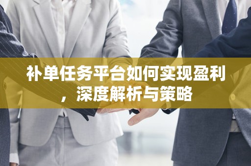 补单任务平台如何实现盈利，深度解析与策略