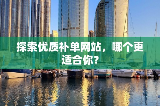 探索优质补单网站，哪个更适合你？