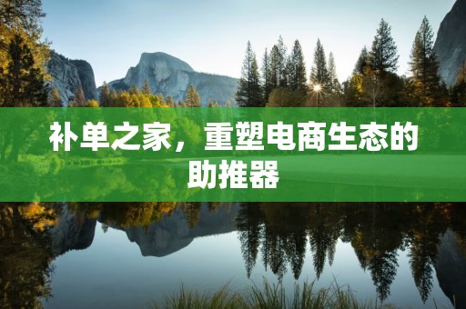 补单之家，重塑电商生态的助推器