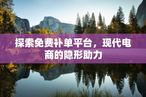 探索免费补单平台，现代电商的隐形助力