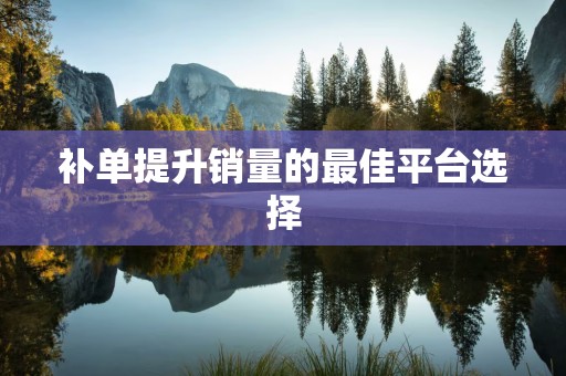 补单提升销量的最佳平台选择