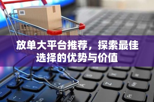 放单大平台推荐，探索最佳选择的优势与价值