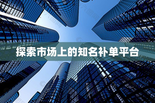 探索市场上的知名补单平台