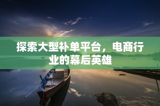 探索大型补单平台，电商行业的幕后英雄