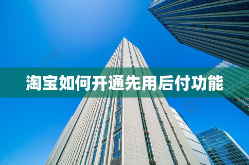 淘宝如何开通先用后付功能