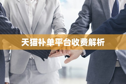 天猫补单平台收费解析