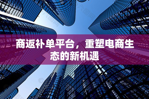 商返补单平台，重塑电商生态的新机遇