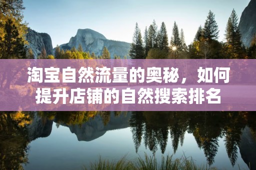 淘宝自然流量的奥秘，如何提升店铺的自然搜索排名