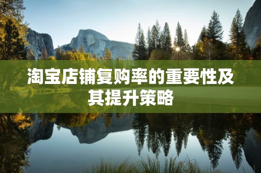 淘宝店铺复购率的重要性及其提升策略
