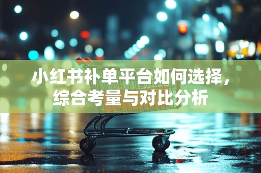 小红书补单平台如何选择，综合考量与对比分析