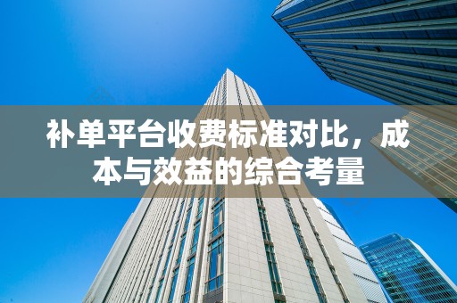 补单平台收费标准对比，成本与效益的综合考量